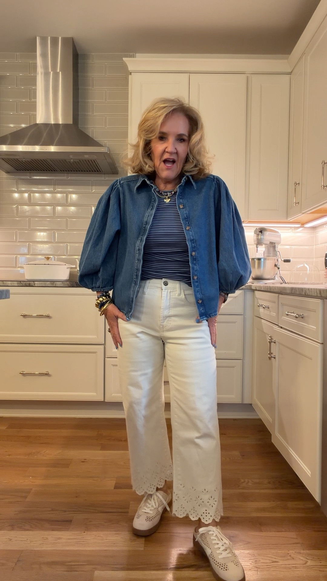 Jeans size 8 
Tee medium 
Denim shirt jacket medium 
Sneaker mules tts 
20% off my Allie & Bess jewelry code NANETTE20

#LTKPetite #LTKOver40 #LTKootd