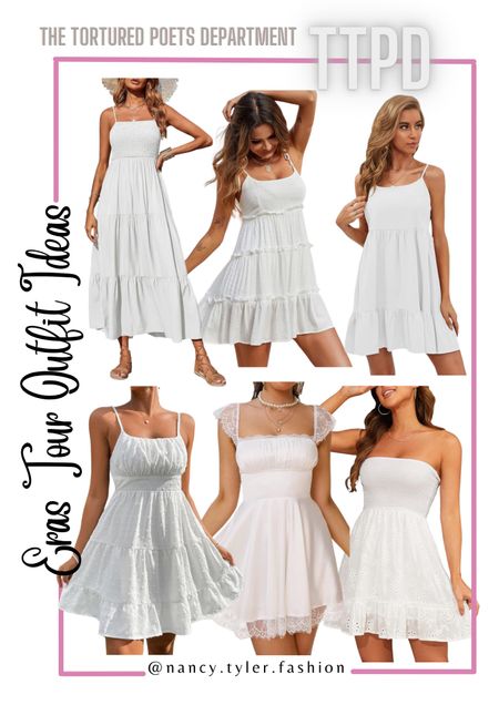 The Tortured Poets Department Taylor Swift Outfit Ideas. Amazon White Dresses Edition. 📝🤍 Eras Tour 2024 outfit ideas!  🤍🪶I linked some other items to this post as well. 🤍📚📖
#TaylorSwift #ErasTour #TTPDTaylorSwift  #TaylorSwiftTTPD #TheTorturedPoetsDepartment #TheTorturedPoetsDepartmentTaylorSwift Taylor Swift Eras Tour Ideas, Taylor Swift Lover Era, Taylor Swift 1989, Taylor Swift Movie, Taylor Swift Fearless, Taylor Swift Speak Now, Taylor Swift Red, Taylor Swift reputation, Taylor Swift evermore, Taylor Swift folklore, Taylor Swift outfits, Taylor Swift Eras Tour outfit ideas, Taylor Swift Eras Tour inspo, Taylor Swift inspo, Taylor Swift TTPD, Taylor Swift The Tortured Poets Department, , Taylor Swift Eras Tour TTPD outfits, TTPD outfit, The Tortured Poets Department  Taylor Swift outfits, white Taylor Swift outfits, black Taylor Swift outfits, white outfits, black accessories, white dresses, spring white dresses, summer white dresses, white party dresses, white prom dresses, white shower dresses, white sequin dresses, white sparkly dresses, shiny white dresses, fun dresses, formal dresses, light prom dresses, poetry, Tortured Poets, white formal dresses, brooches, black gloves, formal black gloves, choker necklaces, corset tops, corset dresses, women’s black shorts, black Converse shoes 

#LTKSeasonal #LTKfindsunder50 #LTKparties