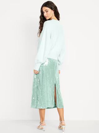 High-Waisted Sequin Midi Pencil Skirt | Old Navy (US)
