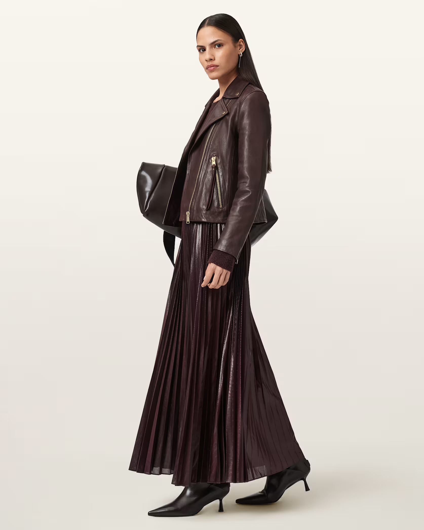 Dalby Slim Fit Leather Biker Jacket | AllSaints US