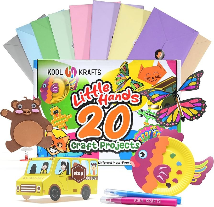 20 Arts & Crafts Kit for Kids, All-Inclusive, No Mess Craft Kits & Supplies for Boys & Girls \u20... | Amazon (US)