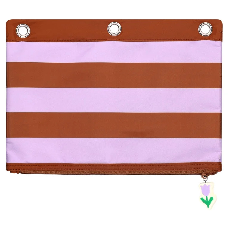 Pen+Gear Striped Binder Pouch, Lavender and Brown | Walmart (US)