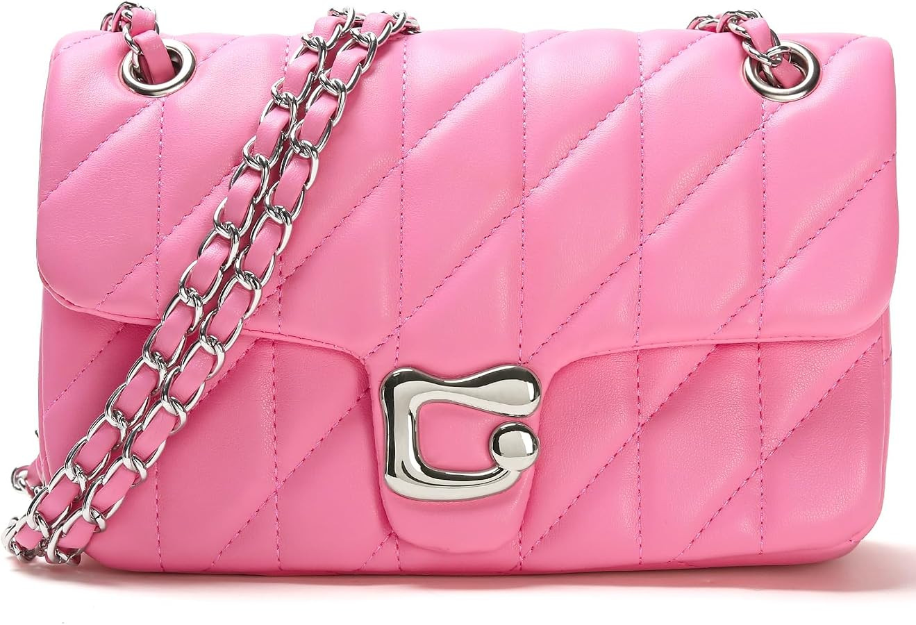 Quilted Crossbody Purse for Women Trendy - Ladies Shoulder Bag Leather Satchel Handbag Designer E... | Amazon (US)