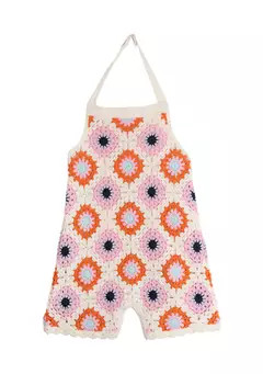 Rare Editions Toddler Girls Printed Crochet Romper | Belk