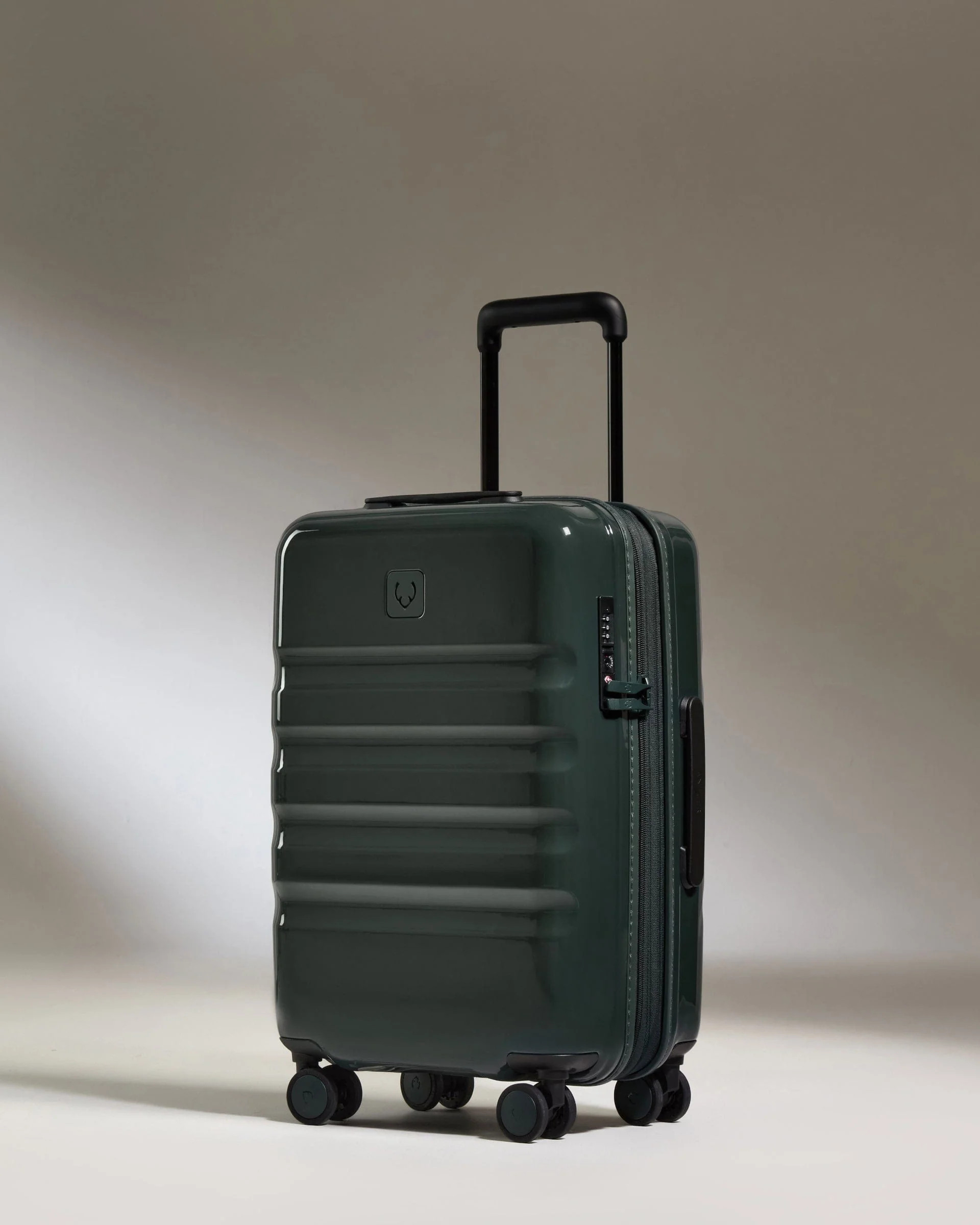 Expandable Cabin Suitcase in Green Gloss - Icon Stripe | Lightweight & Hard Shell Suitcase | Antler UK