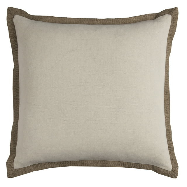 Rizzy Home Throw Pillow T10513 Traditional Beige Bold Flanged 22" x 22" Square, Poly Filled | Walmart (US)