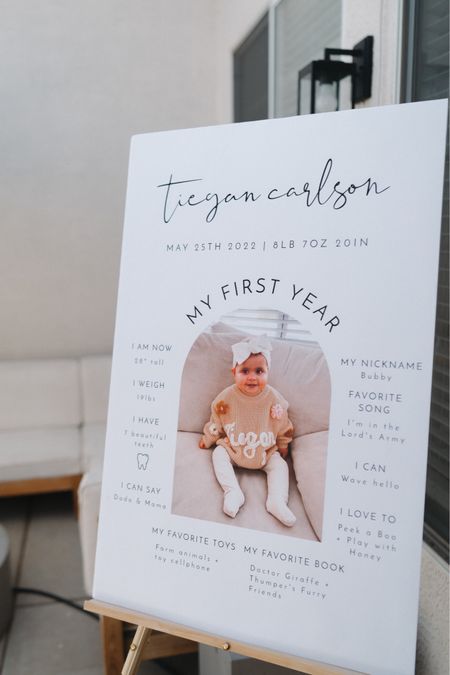 Easel and custom my first year template for baby birthday party from Etsy!!! 🤍

#LTKunder50 #LTKSeasonal #LTKbaby