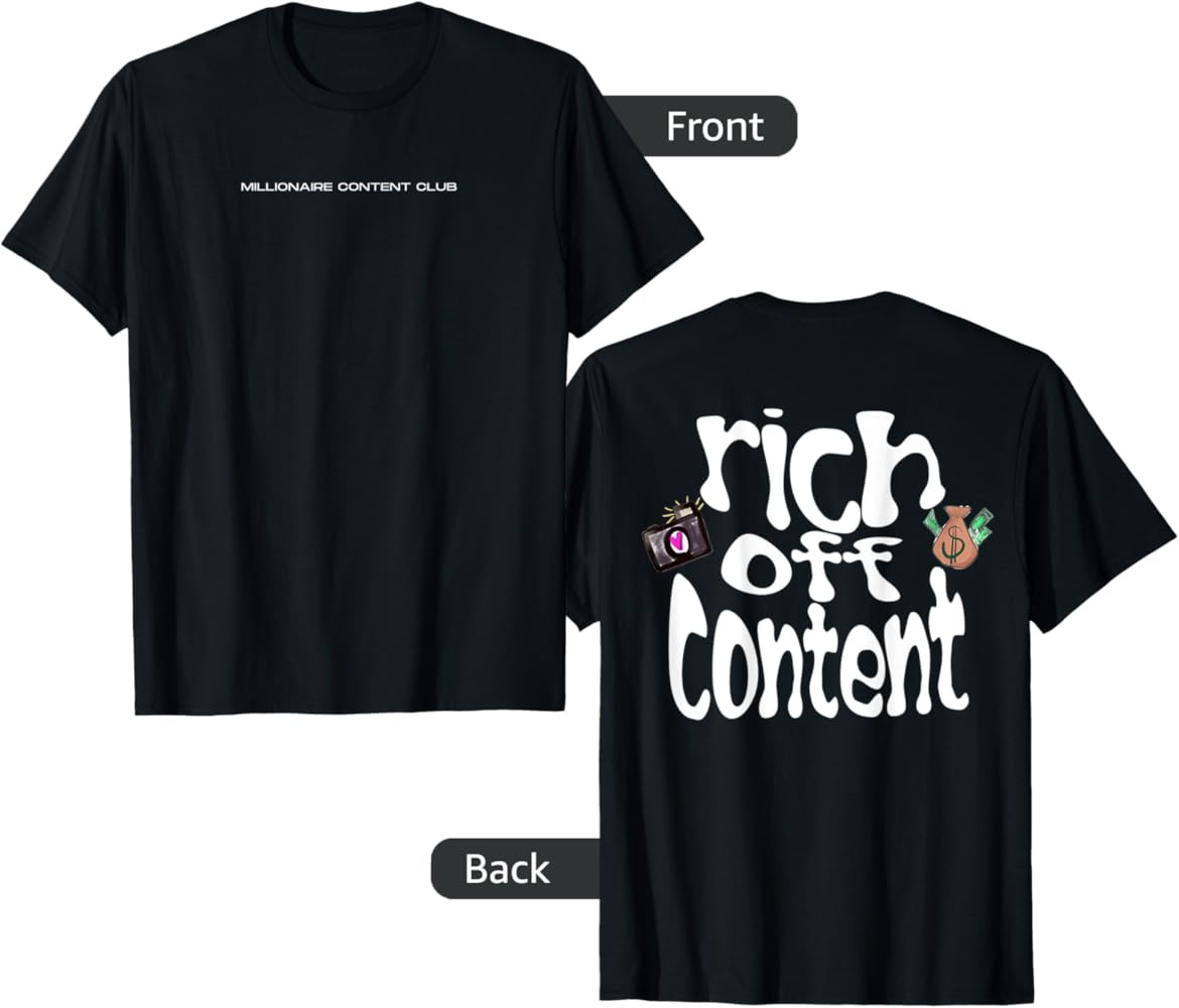 MILLIONAIRE OFF CONTENT T-Shirt | Amazon (US)