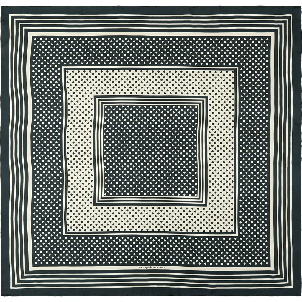 Kate Spade New York dot silk square scarf in Navy/Cream at Nordstrom | Nordstrom