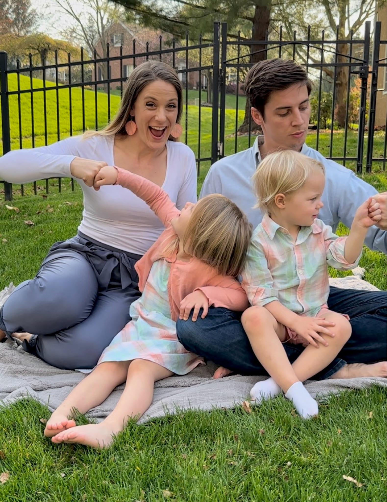 can I ask for much more?! 😍 
When it comes to family photos, I try to purchase nothing for the Mr., and only one new thing for myself. I buy the kids outfits based on things that I think we already have in our closets.  It generally works out great! Our outfits never "match" exactly, but I still love the pictures! 

Family photos, at home photos, tripod, matching outfits, sibling outfits, little girl, little boy, spring outfits, summer outfits, wedding guest



#LTKKids #LTKFamily #LTKMens