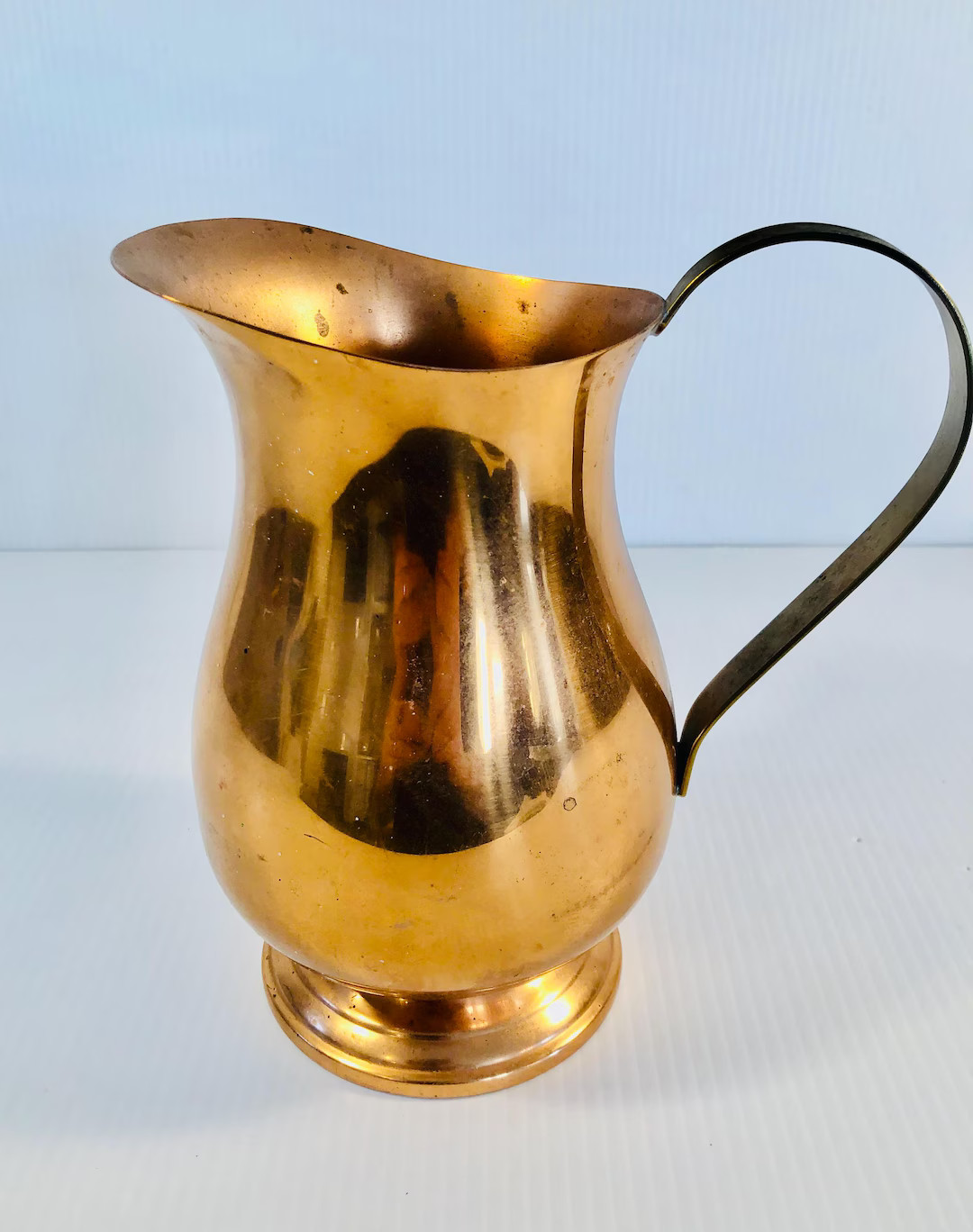 Vintage Coppercraft Guild Pitcher With Pedestal Base & Brass Handle, Solid Copper Pitcher, Copper... | Etsy (US)