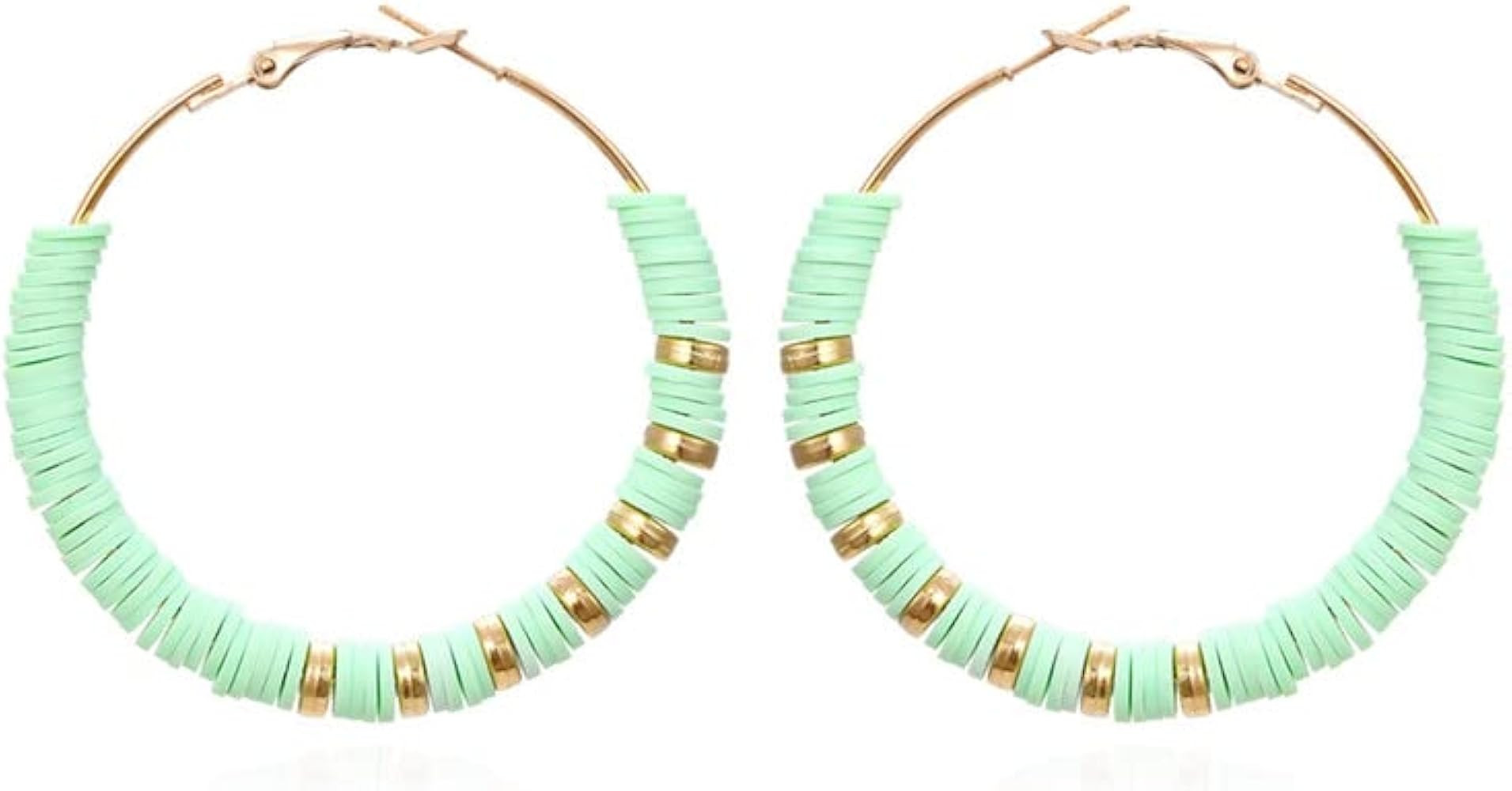 GINBLA Novelty Women Bohemian Resin Hoop Earrings Handmade Designer Vintage Unique Hoop Earrings ... | Amazon (US)