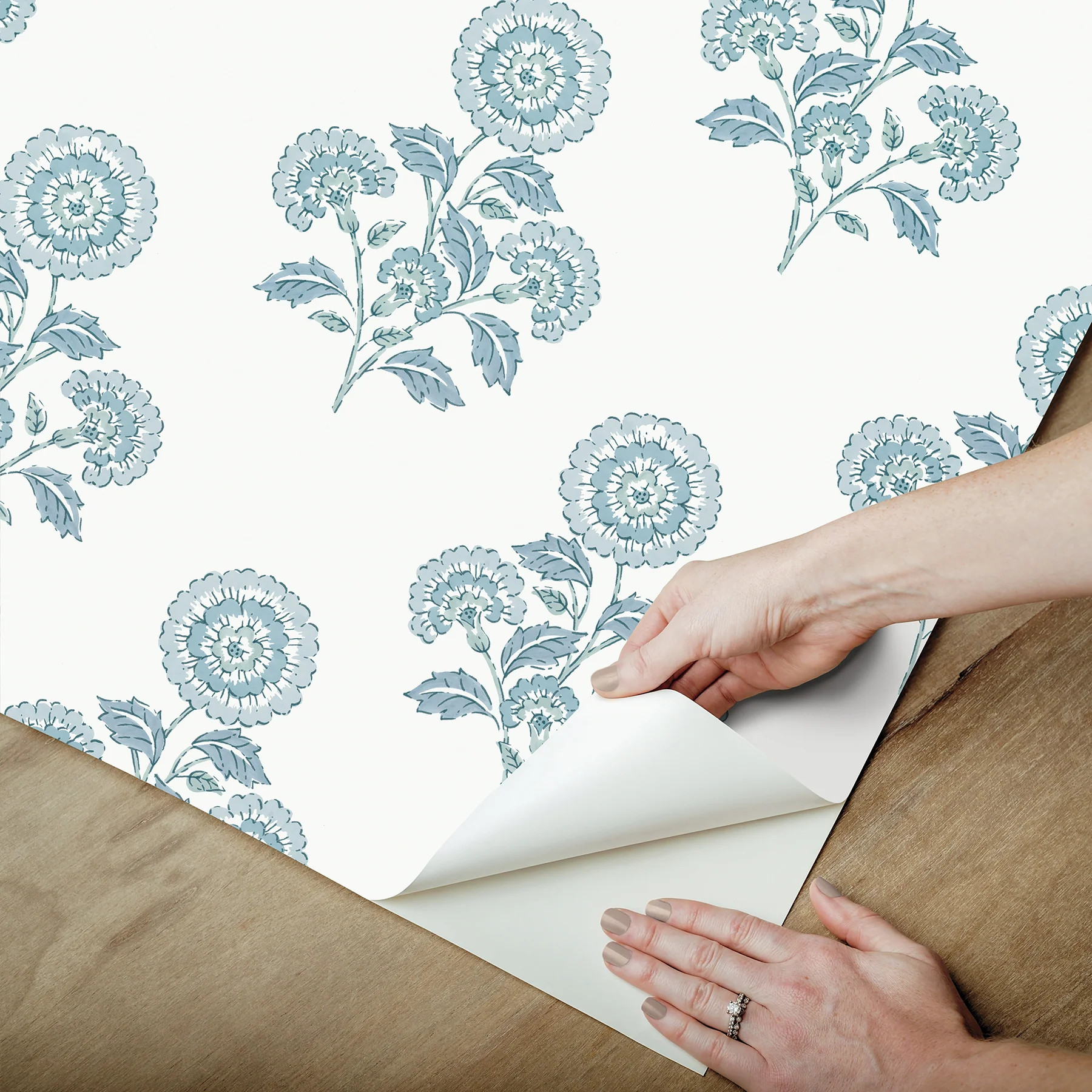 Society Social Flourish Block Print Peel and Stick Wallpaper | WallPops | WallPops