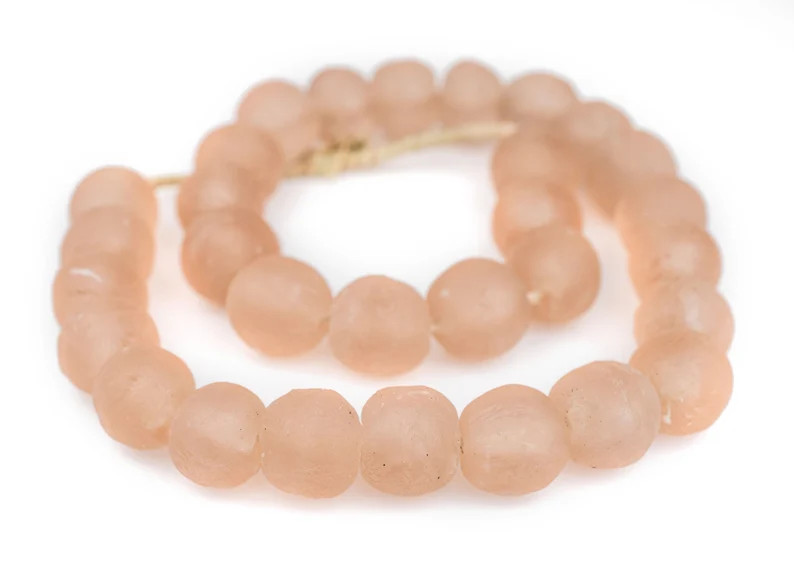 32 Jumbo Rose Pink Recycled Glass Beads - Ghana Glass Beads - Round Glass Beads - Jumbo Glass Bea... | Etsy (US)