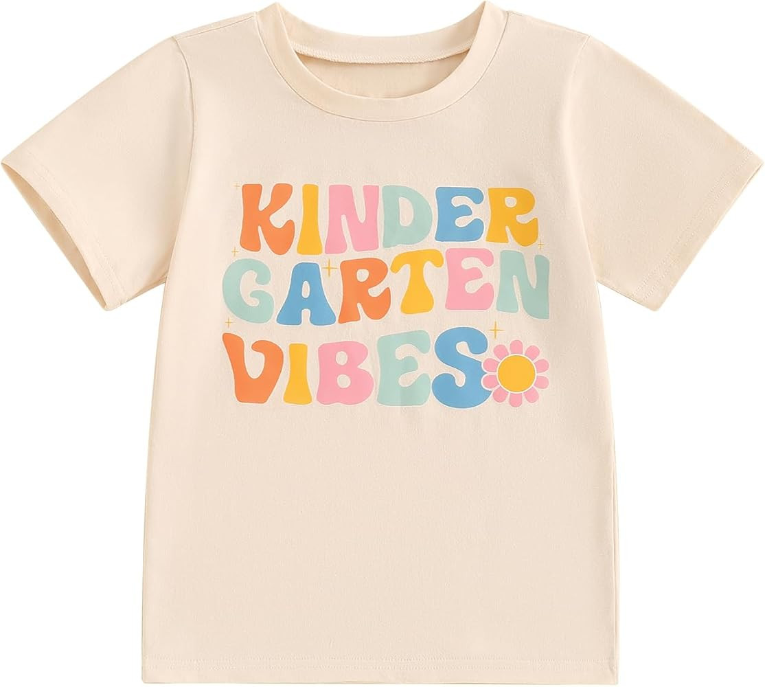 Toddler Baby Girl Back to School Outfit Kindergarten Pre K First Grade Short Sleeve T-Shirt First... | Amazon (US)