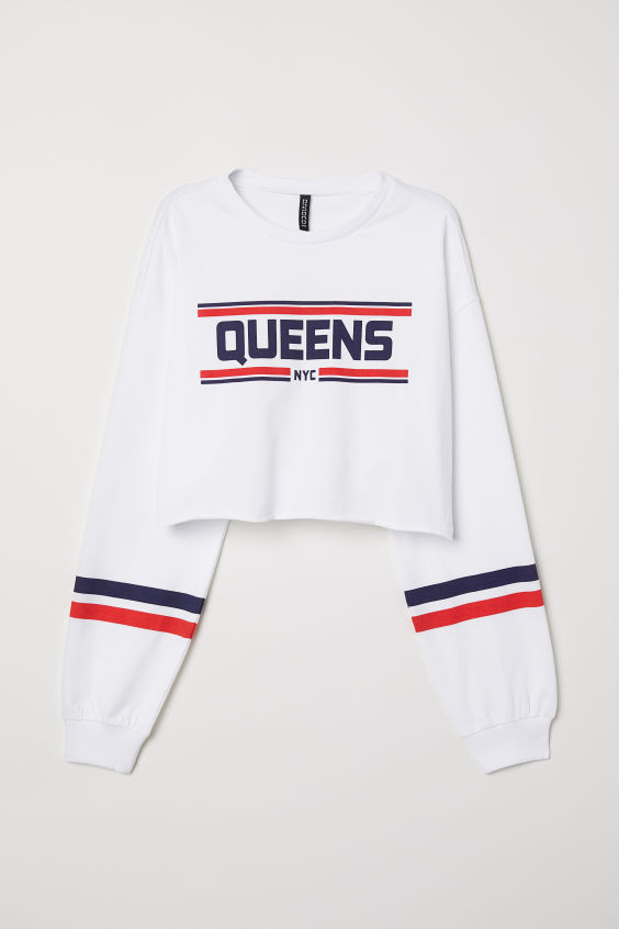 Short Printed Sweatshirt | H&M (US + CA)