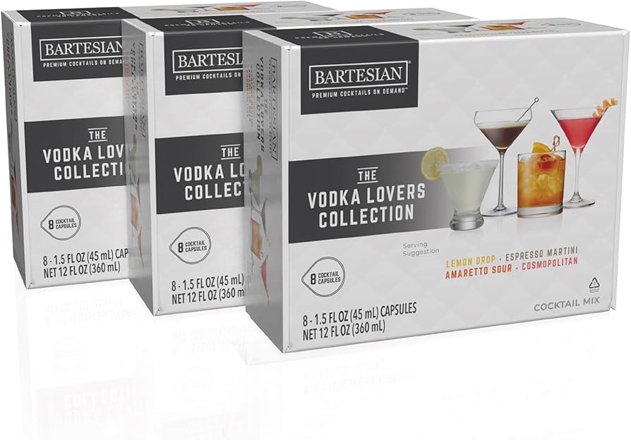 Bartesian 24-Pack Vodka Lovers Favorites Collection for Cocktail Machine – Home Bar Mixology Co... | Amazon (US)
