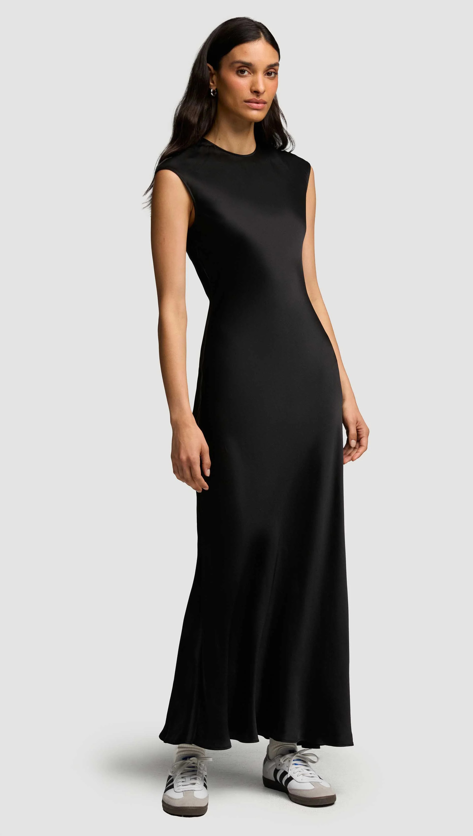 Bias Dress in Viscose Satin | Black S / Black | Argent