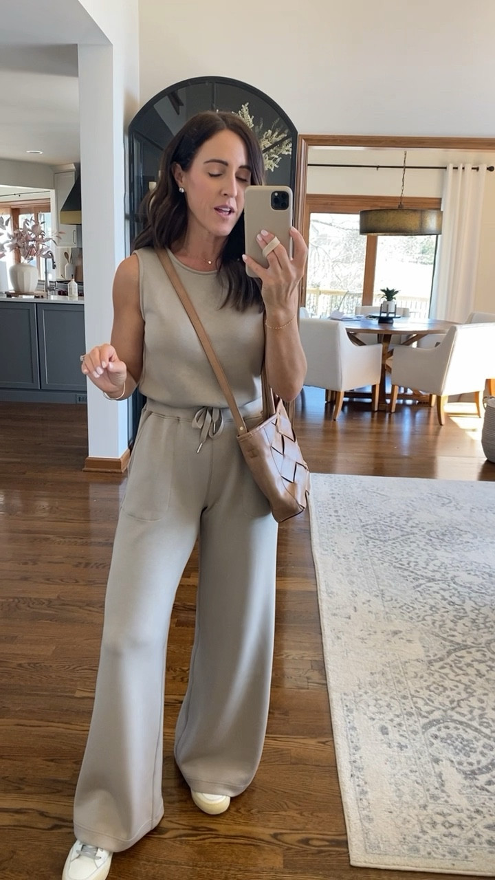 Airessentials Sleeveless Jumpsuit In Fawn