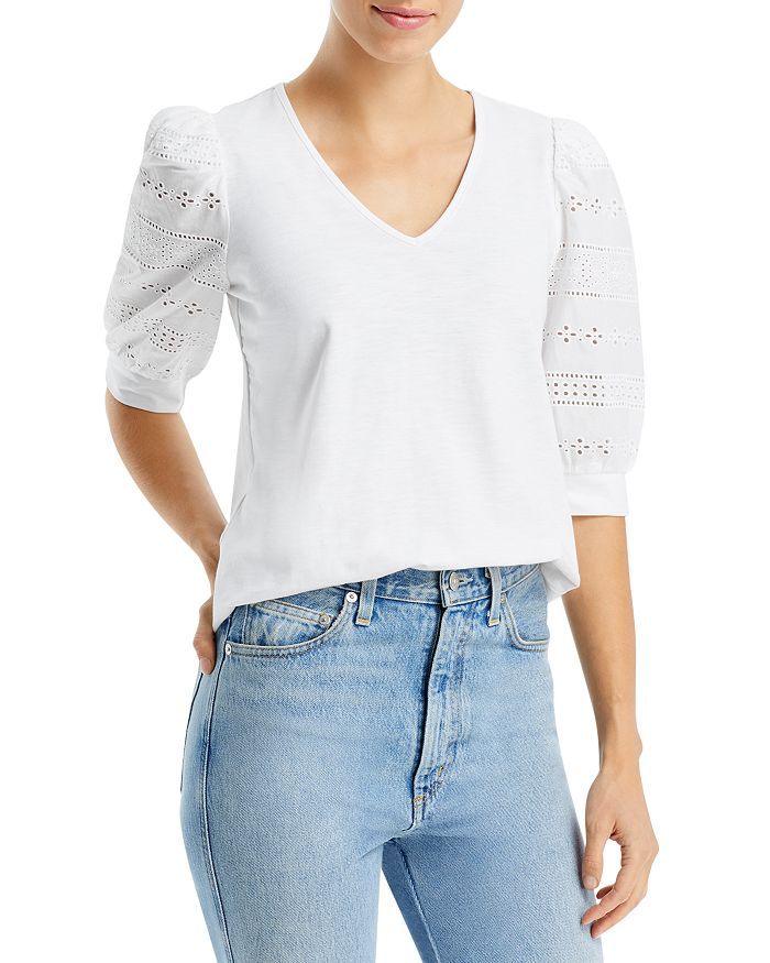 Eyelet Sleeve Tee | Bloomingdale's (US)