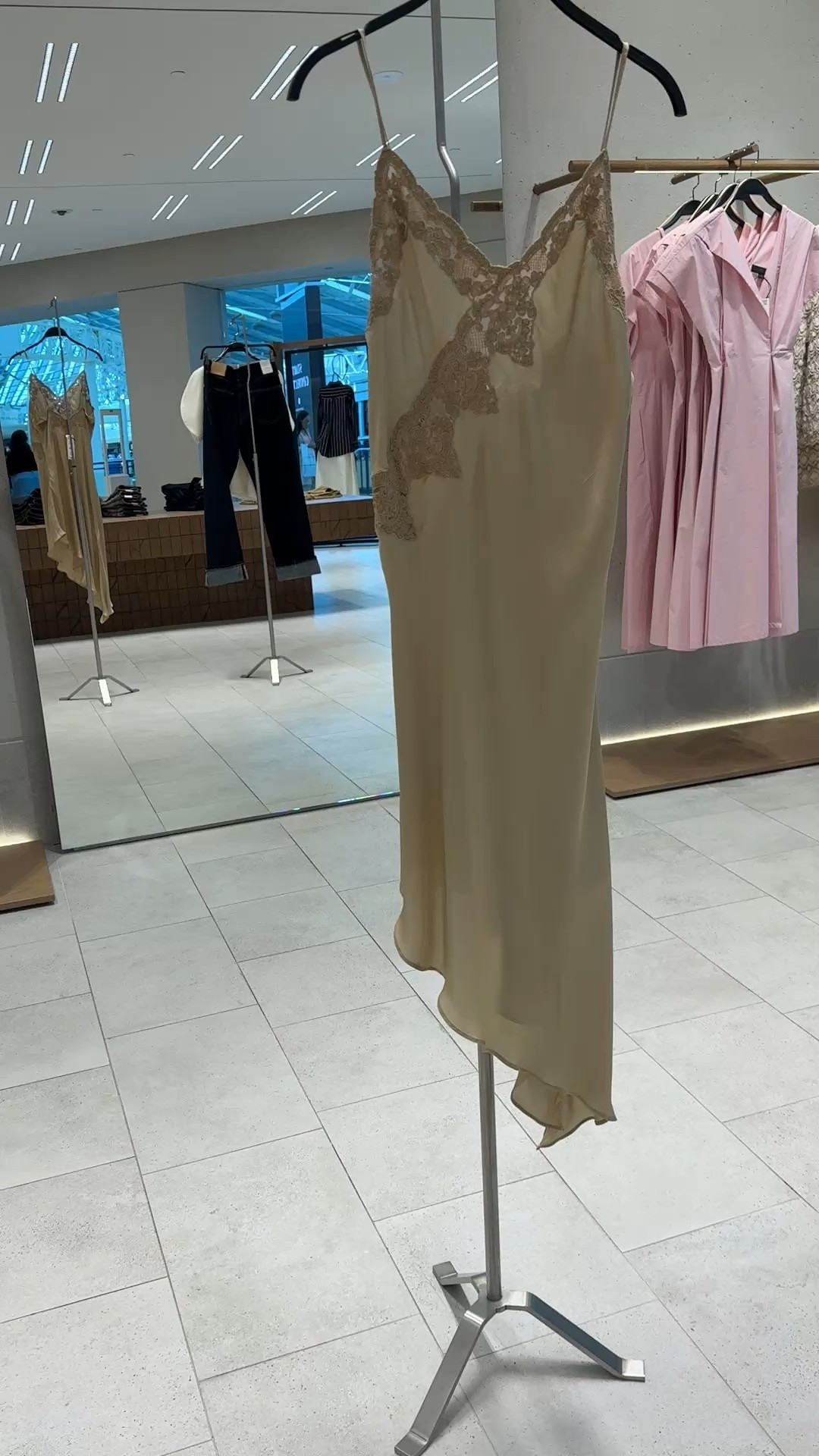 lace trim asymmetric satin dress! 

#LTKootd