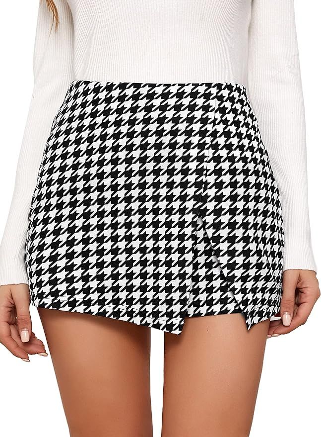 Milumia Women's Wrap Front Slit Hem Skorts High Waisted Skirt Work Shorts Culottes | Amazon (US)