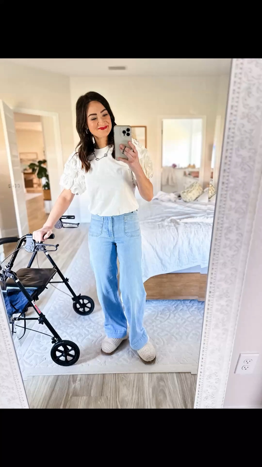 Cute & comfy WFH outfit. Both from Anthro. Size 25 in the jeans, XS in the top. Ignore my slippers 😆 i wouldn't wear those with this if I was leaving the house.


#LTKStyleTip #LTKPetite #LTKWorkwear