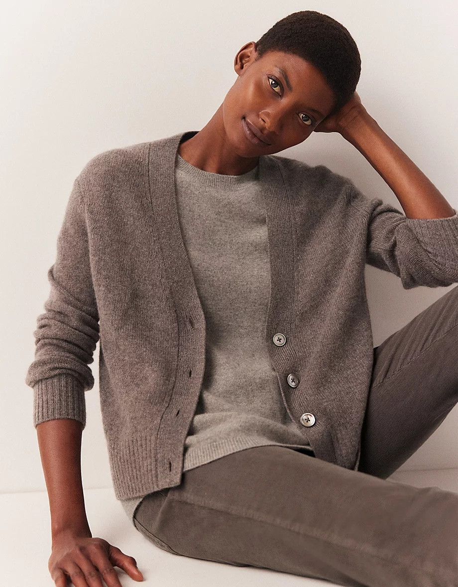 Cashmere Layering V-Neck Cardigan | The White Company (UK)