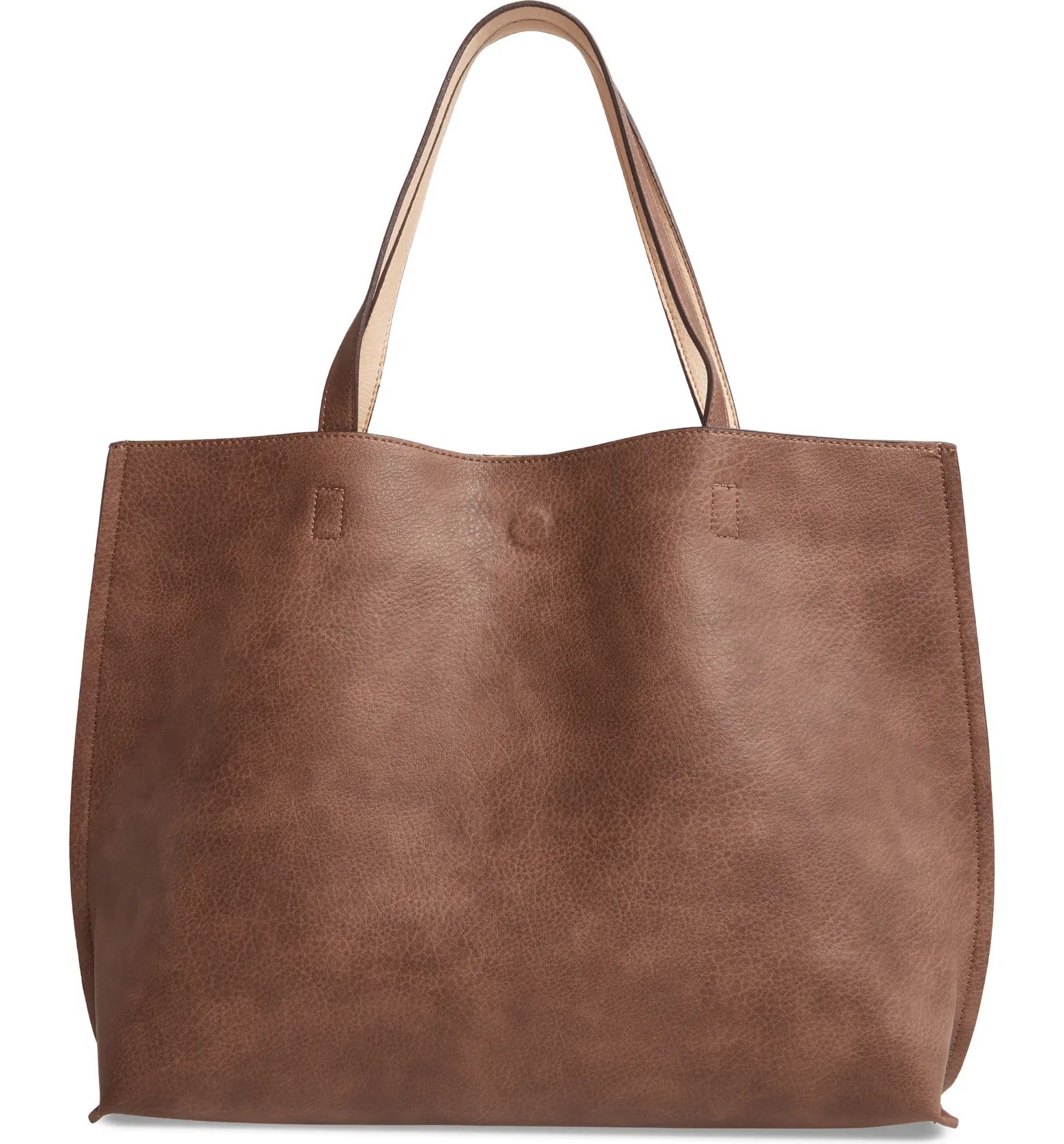 Reversible Faux Leather Tote & Wristlet | Nordstrom
