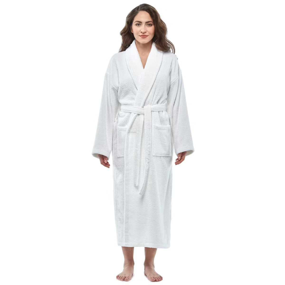 Arus Women's Turkish Terry Cotton Robe, Shawl Collar Bathrobe , Rose , Small/Medium | Target