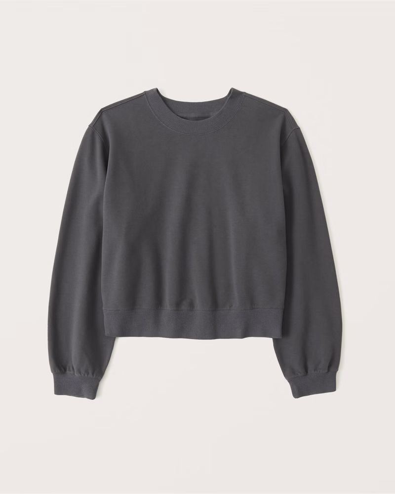 Women's Luxe Terry Crew Sweatshirt | Women's Fall Outfitting | Abercrombie.com | Abercrombie & Fitch (US)