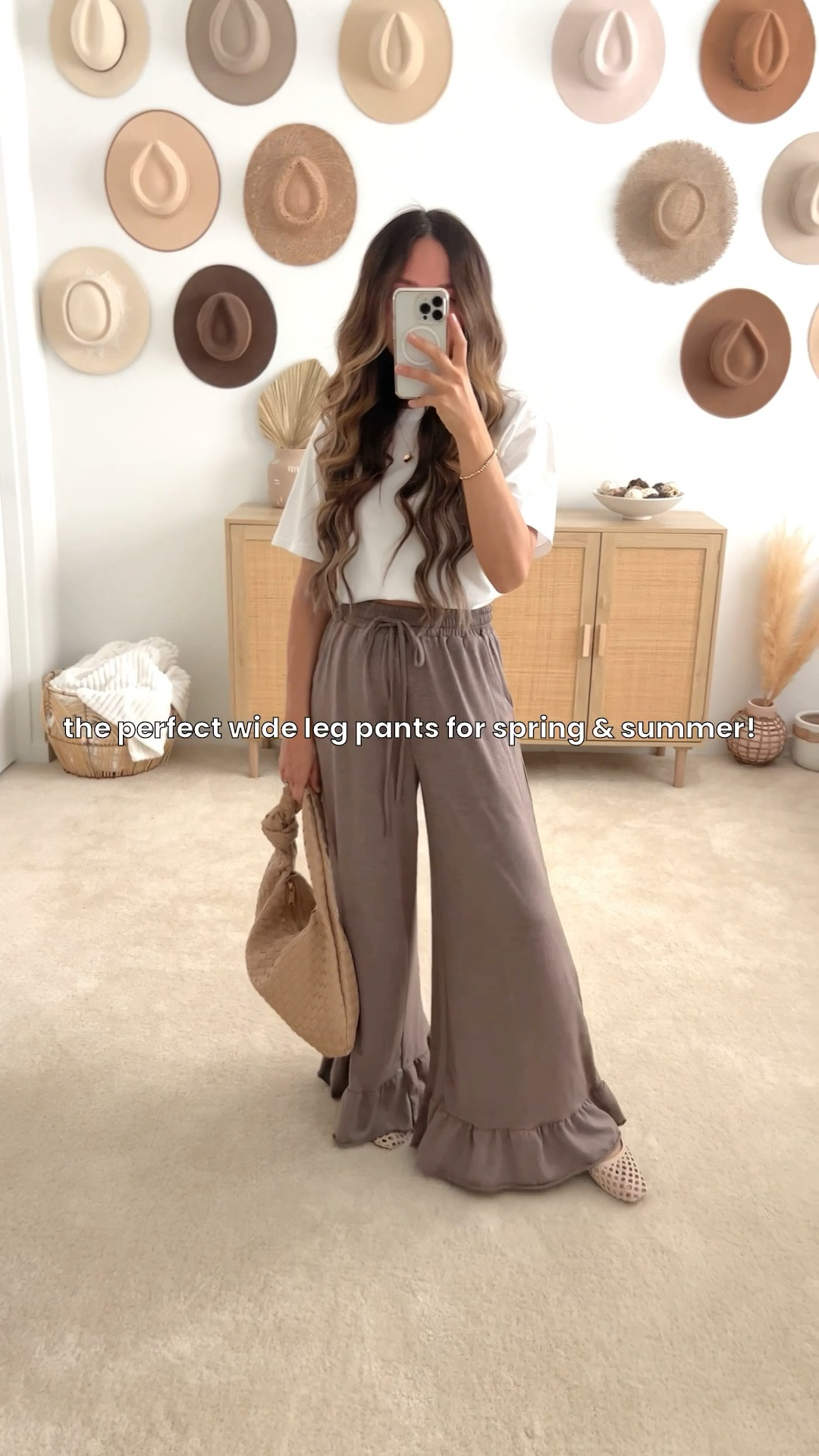 LOVE these casual wide leg pants—perfect for spring summer outfits! They’re lightweight, stretchy, soft, flowy. Comes in more colors & under $33! I’m 5ft wearing size S | casual wide leg pants for spring summer, wide leg pants outfit casual, wide leg pants outfit spring, wide leg pants outfit summer, wide leg pants outfits, petite pants, casual outfit, casual outfits, spring outfit, spring outfits, summer outfit, summer outfits, casual spring outfit, casual summer outfit, lazy day outfit, errand outfit, chill outfit, travel outfit, airport outfit, palazzo pants, ruffle pants, loungewear, lounge pants, amazon fashion, amazon finds, marshalls, woven ballet flats, woven flats, spring shoes, summer shoes, woven bag, woven tote bag, oversized tee, oversized t-shirt, neutral outfit, neutral fashion#LTKVideo 

#LTKFindsUnder50 #LTKStyleTip #LTKSeasonal #LTKTravel #LTKSaleAlert #LTKShoeCrush #LTKPetite #LTKFindsUnder100 #LTKItBag