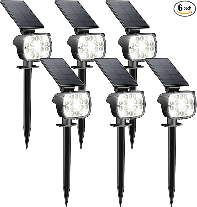 Kaxiida Solar Lights Outdoor Waterproof - 2025 Upgrade 3 Level Ultra Bright Spot Lights Uplights,... | Amazon (US)