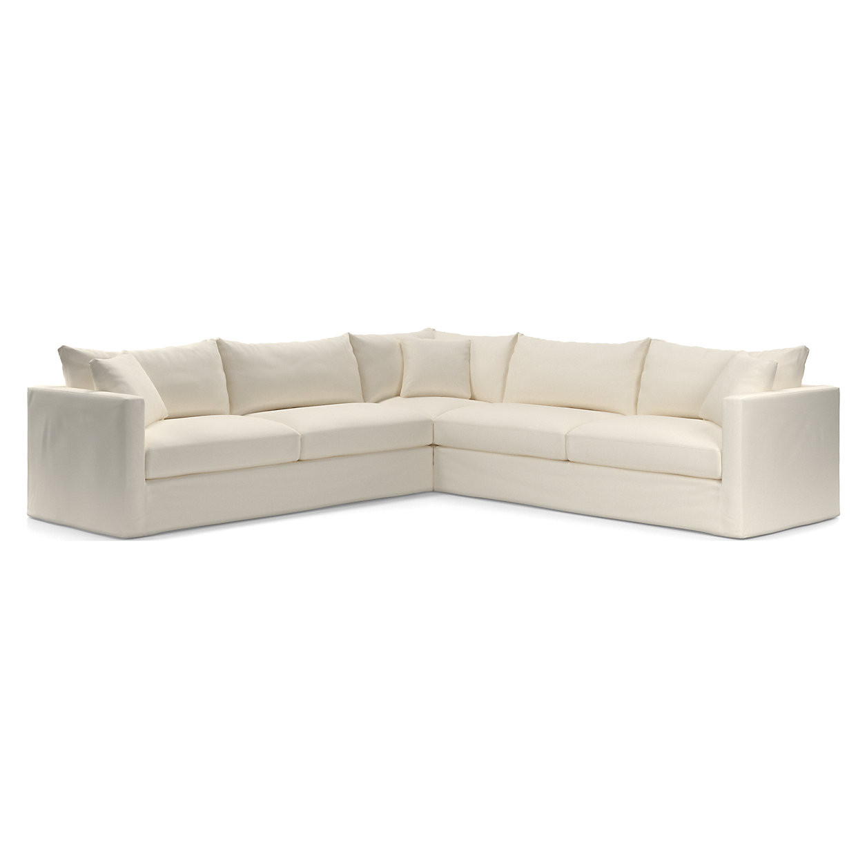 Willow II Slipcovered 3-Piece Sectional Sofa | Crate & Barrel | Crate & Barrel
