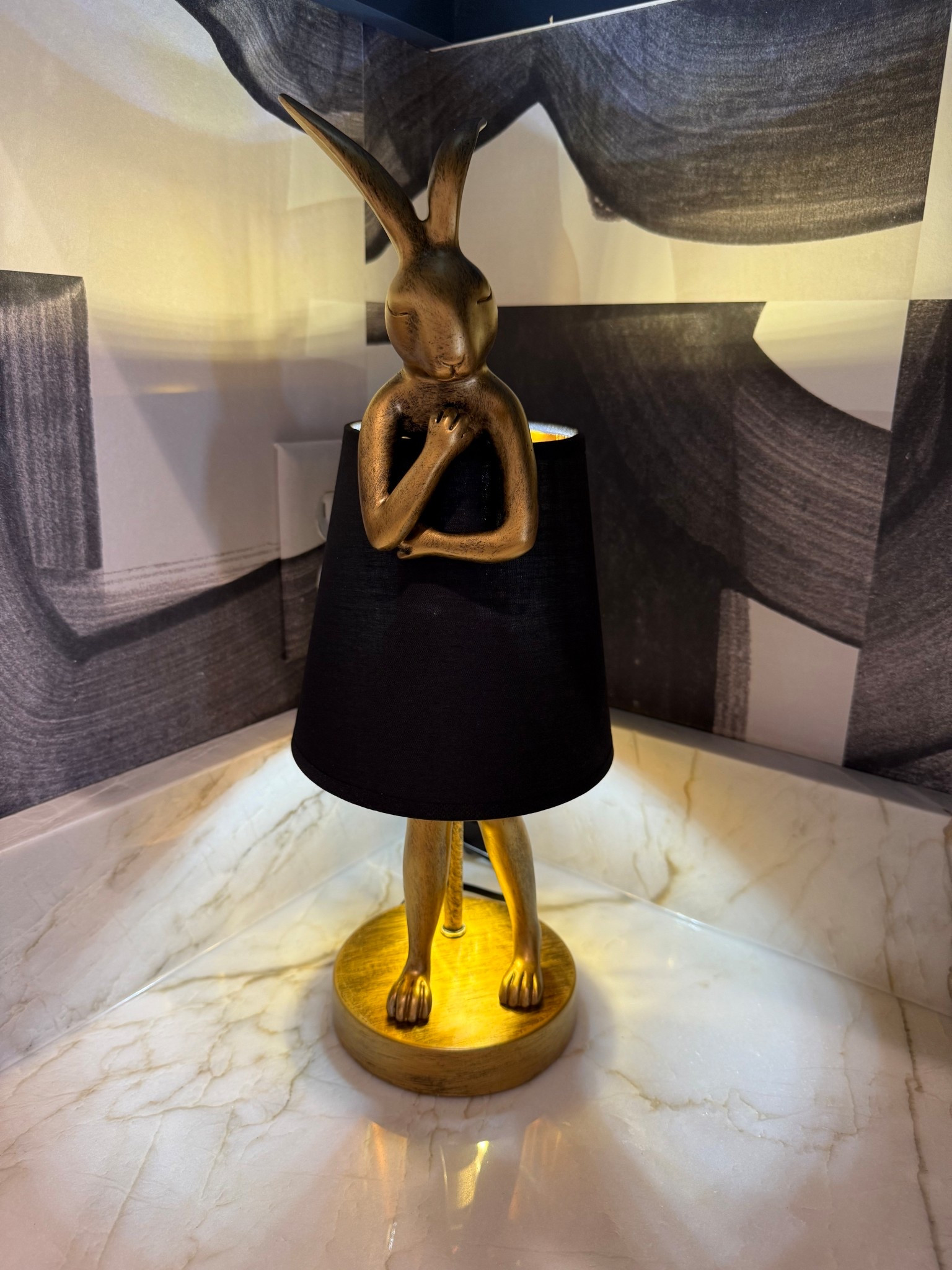 The cutest, classiest accent lamp! 🐰 
Comes in black or white  

Accent lamp. Bunny. Gold and black lamp  

#LTKFindsUnder50 #LTKHome