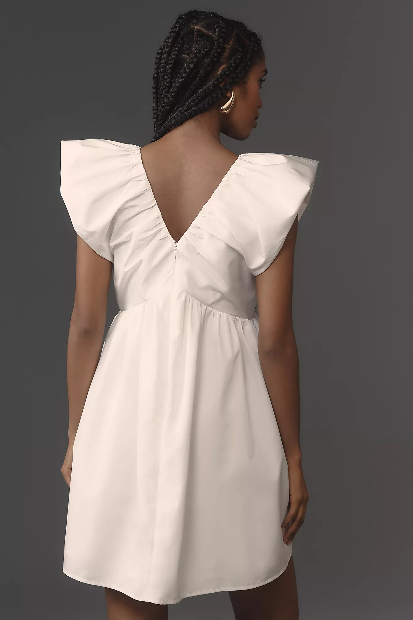 Endless Rose Flutter-Sleeve V-Neck Bow A-Line Mini Dress | Anthropologie (US)