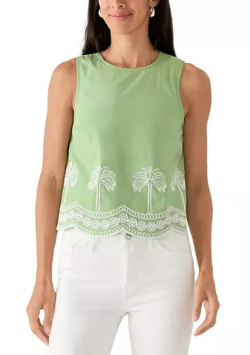 Women's Sleeveless Embroidered Tank Top | Belk
