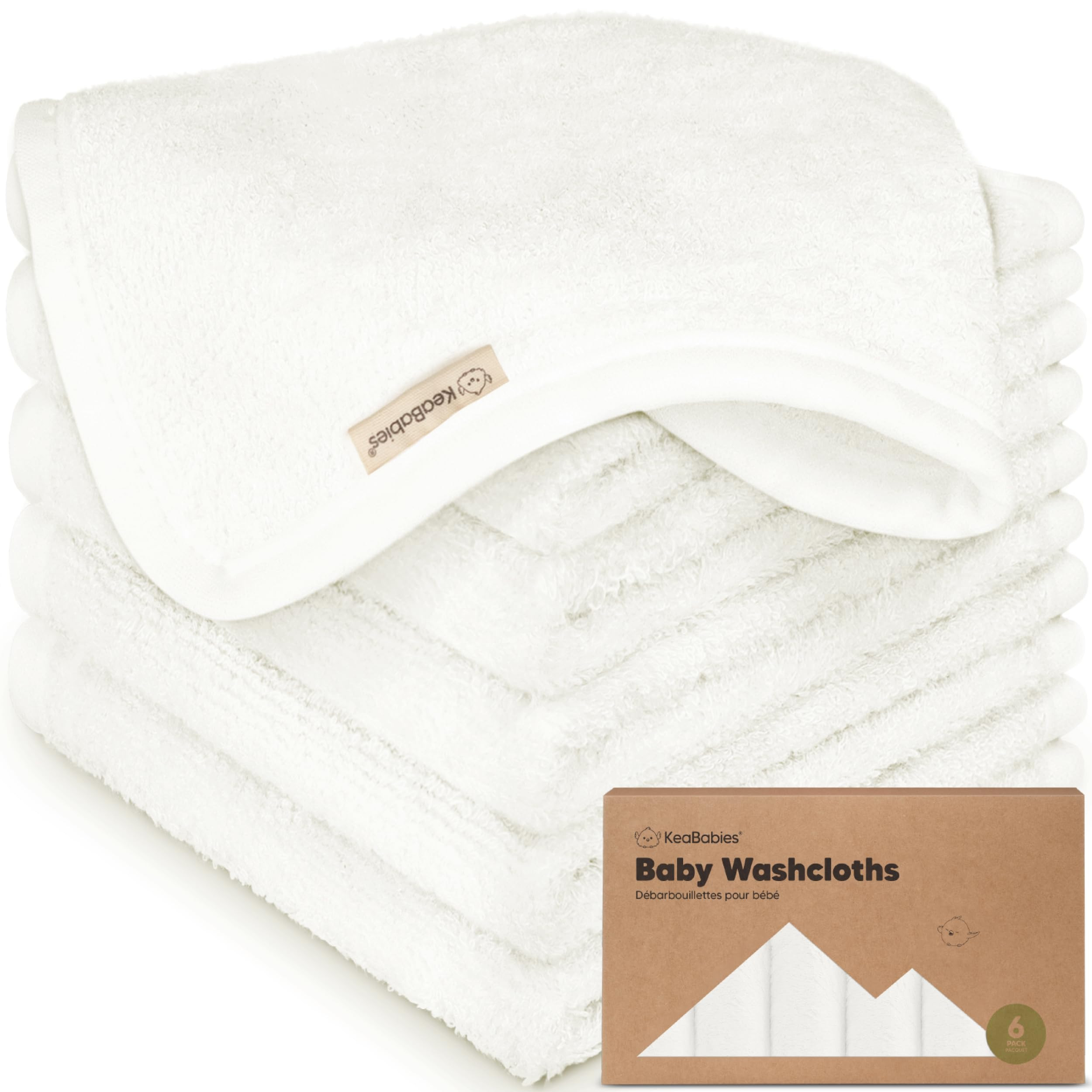Amazon.com : 6-Pack Baby Washcloths \u2013 Soft Absorbent Viscose from Bamboo Washcloths for Face... | Amazon (US)