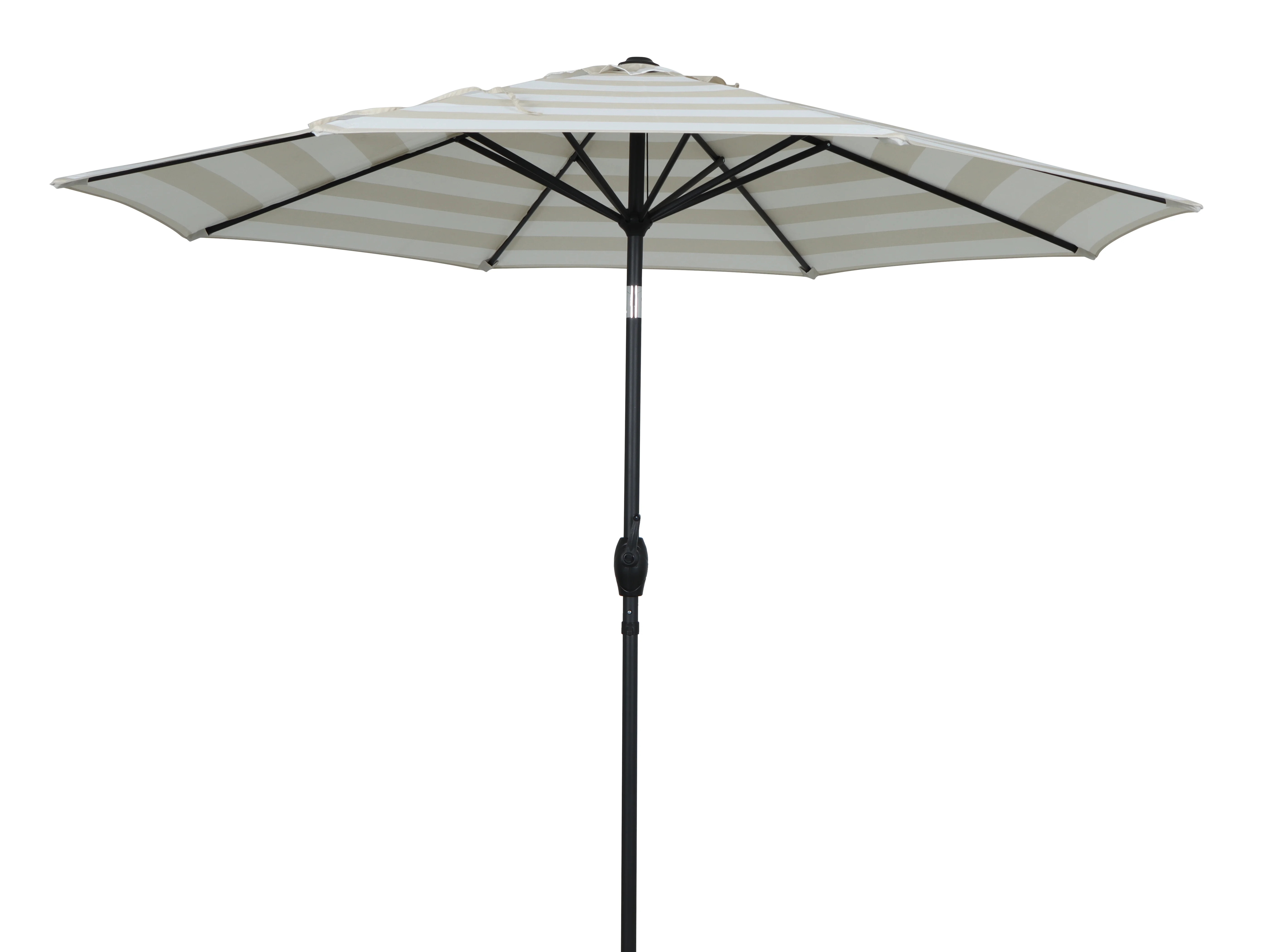 Mainstays Outdoor 9' Tan Stripe Round Market Patio Umbrella, Crank Lift, 3-Angle Tilt | Walmart (US)