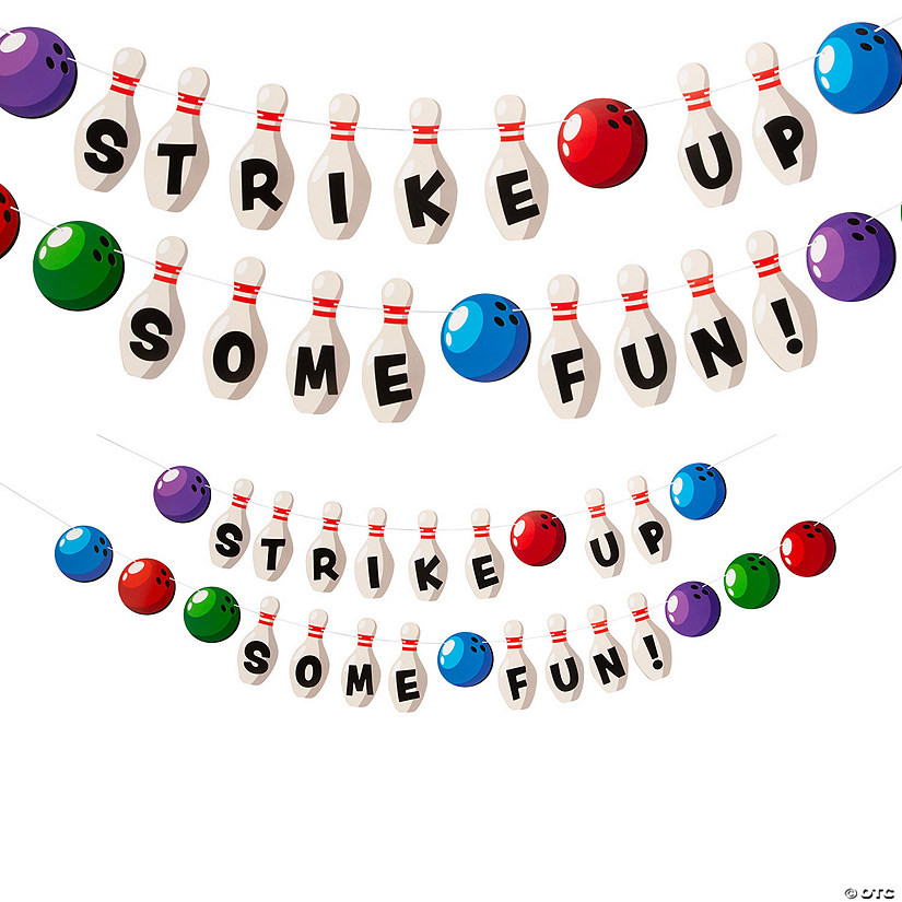 7 ft. – 9 ft. Bowling Party Strike Up Some Fun Hanging Garlands - 2 Pc. | Oriental Trading Company