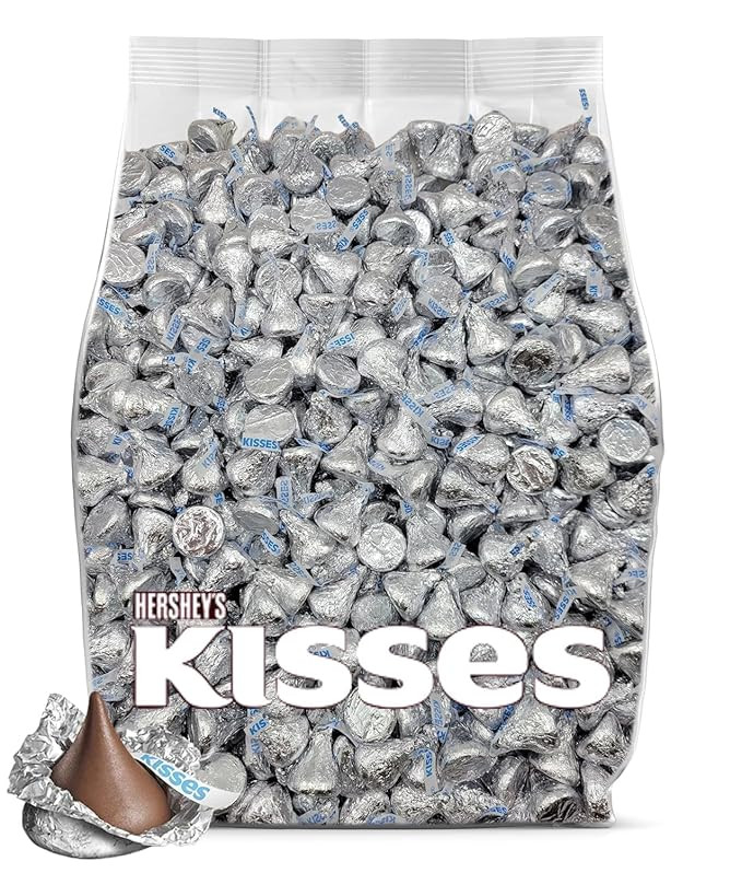Hershey Kisses Milk Chocolate Candy - 200 Pieces Hershey Kisses Bulk - Silver Kisses Chocolate Ca... | Amazon (US)
