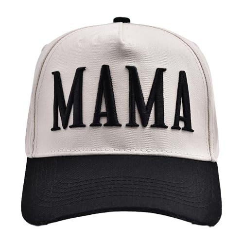 Mom and Dad Hats Mother Gift Hat Vintage Two-Tone Embroidered Adjustable Baseball Caps Funny Parents Trucker Hat(Black Mama) | Amazon (US)