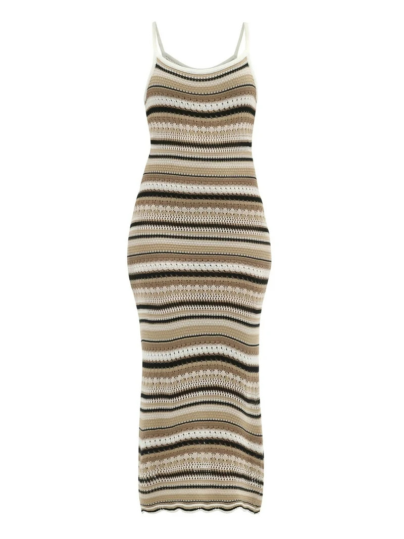 No Boundaries Pointelle Crochet Midi Dress, Women's | Walmart (US)