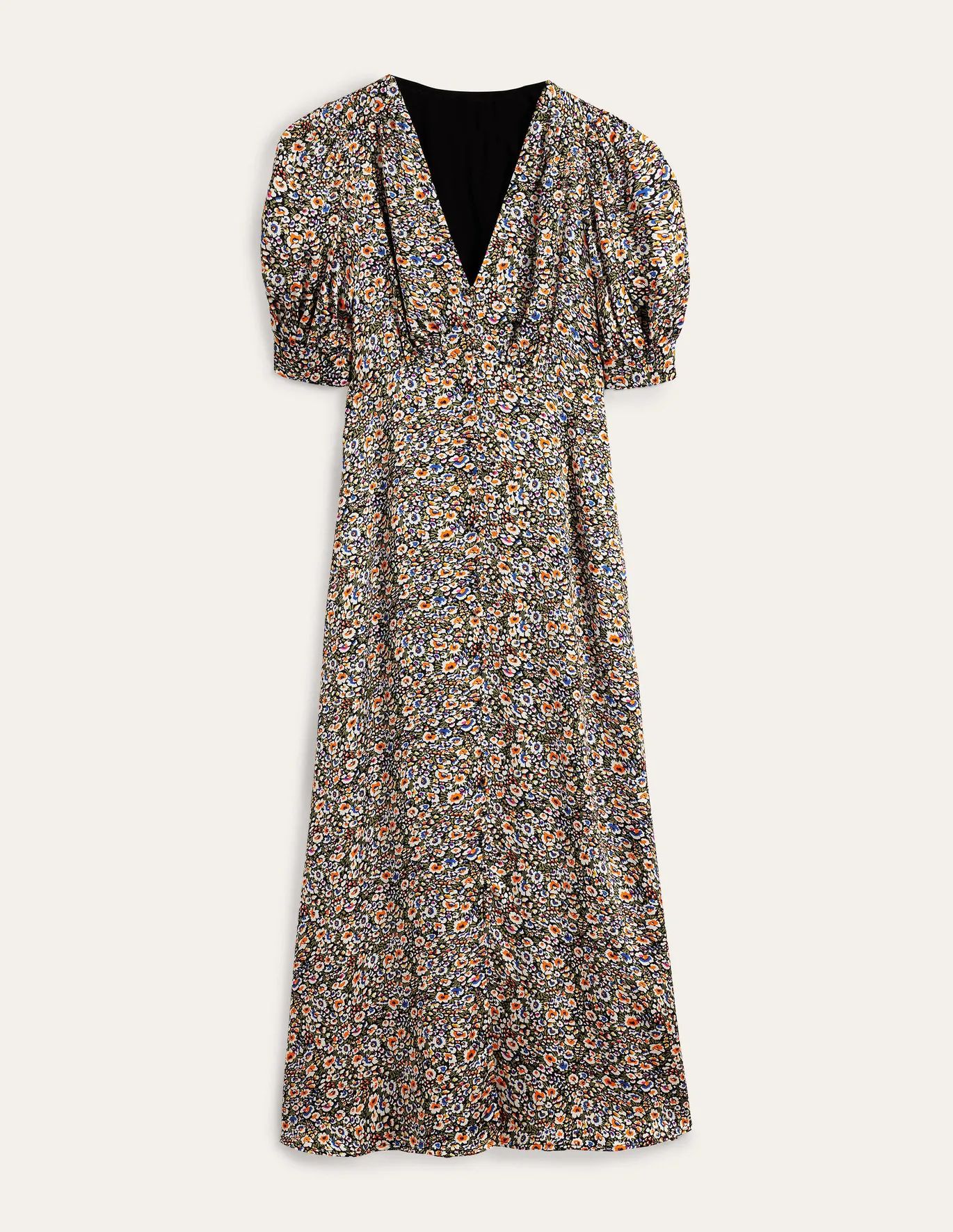 Satin Midi Tea DressMulti, Eden Bloom | Boden (US)