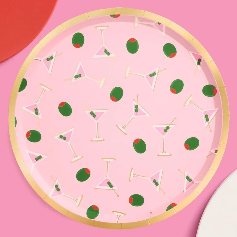 xo, Fetti Dirty Martini Paper Plates | 25 pcs, 9" | Cocktail Bachelorette Decorations, Dinner Par... | Walmart (US)