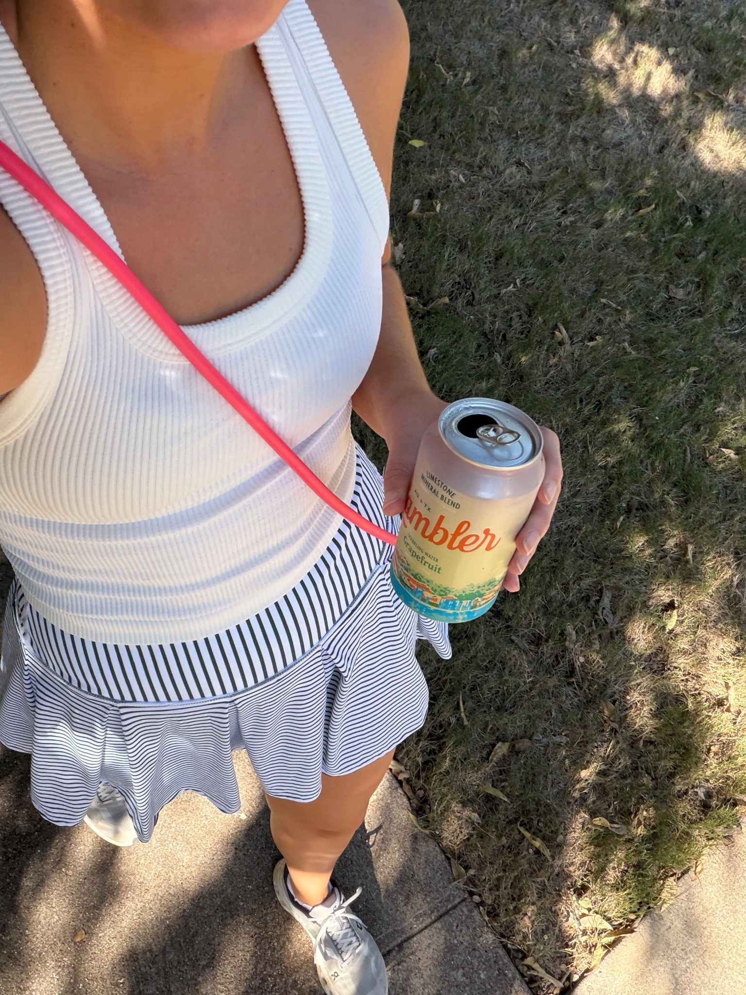 Walking fit today! This tank is my favorite of all time!! Wearing a S in top and XS in skirt