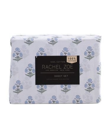 Cotton Poppy Block Print Sheet Set | Marshalls