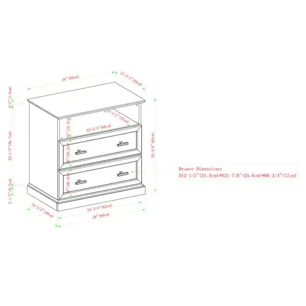 Middlebrook Classic 2-Drawer Nightstand, Set of 2 - White Oak | Bed Bath & Beyond