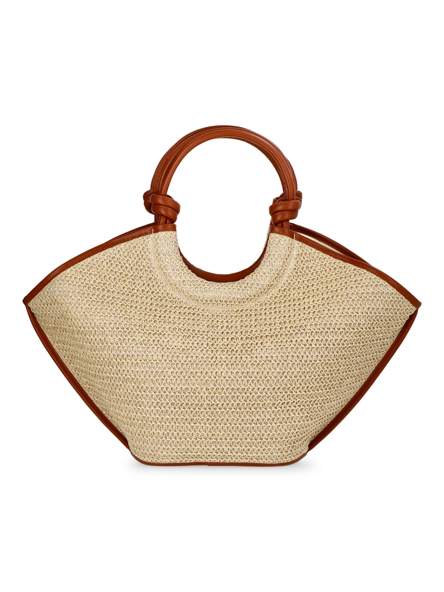 Time and Tru Women's Knot Handle Tote Handbag, Natural | Walmart (US)