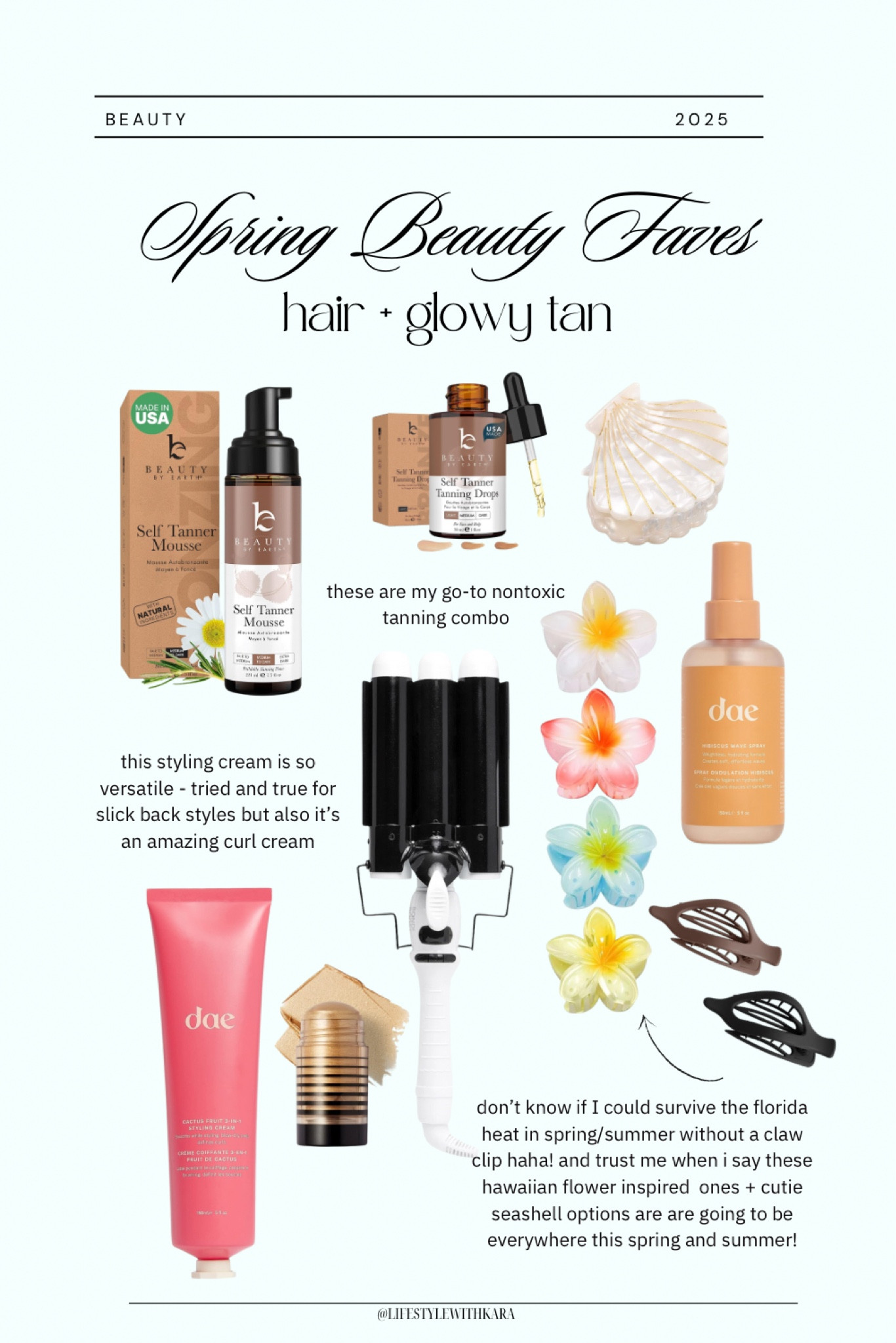 Spring/summer hair + glowy tan routine 🐚 🩵